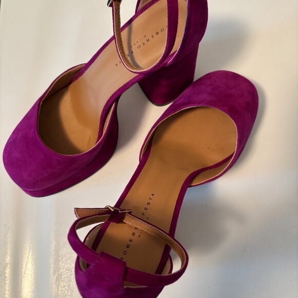 Roberto Festo Fuchsia Suede Platform Shoes - Picture 3 of 7